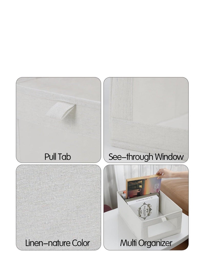 DUNISO 2 Pcs Wardrobe Clothes Organizers, Linen Storage Bins,Storage Boxes with Mesh Window and Handle,Storage Containers(45*27*17cm) - Image 4
