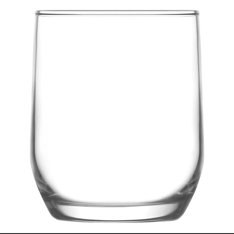 LAV Sude Tumbler Glasses  315ml  Clear  Pack of 6  Stemless Kitchen Water Whiskey Wine Gin Juice Cocktail Drinking Glass Set