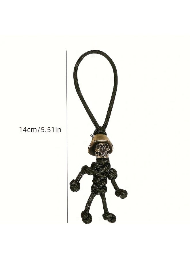1 Piece Skull Soldier Keychain, Punk Motorcycle Key Lanyard, Handmade Keychain Strap, Creative Key Ring Accessory for Men & Women - Image 3
