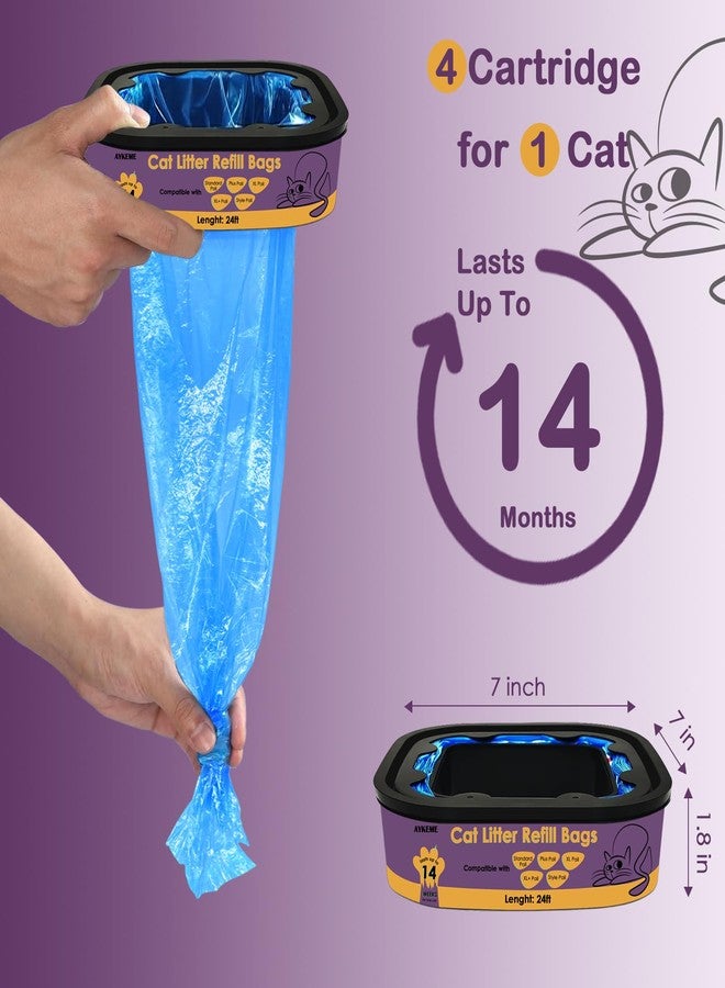 AYKEME Cat Litter Refill Bags Cartridge Compatible with Genie Litter Standard, Plus, XL and XL+ pails,Lasts Up to 14 Weeks Per Cat (4 Pack) - Image 3