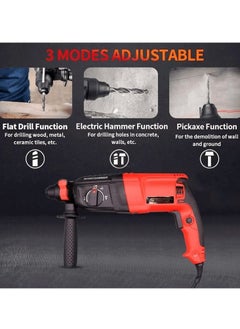 Keen KEEN 950 WATT 28mm Rotary Hammer Drill with 9 pcs accessories for Wall Steel Aluminium works 950W 220-240V 50-60Hz 1600rpm min 28 mm -  Red Color Model OS-103  - Image 4