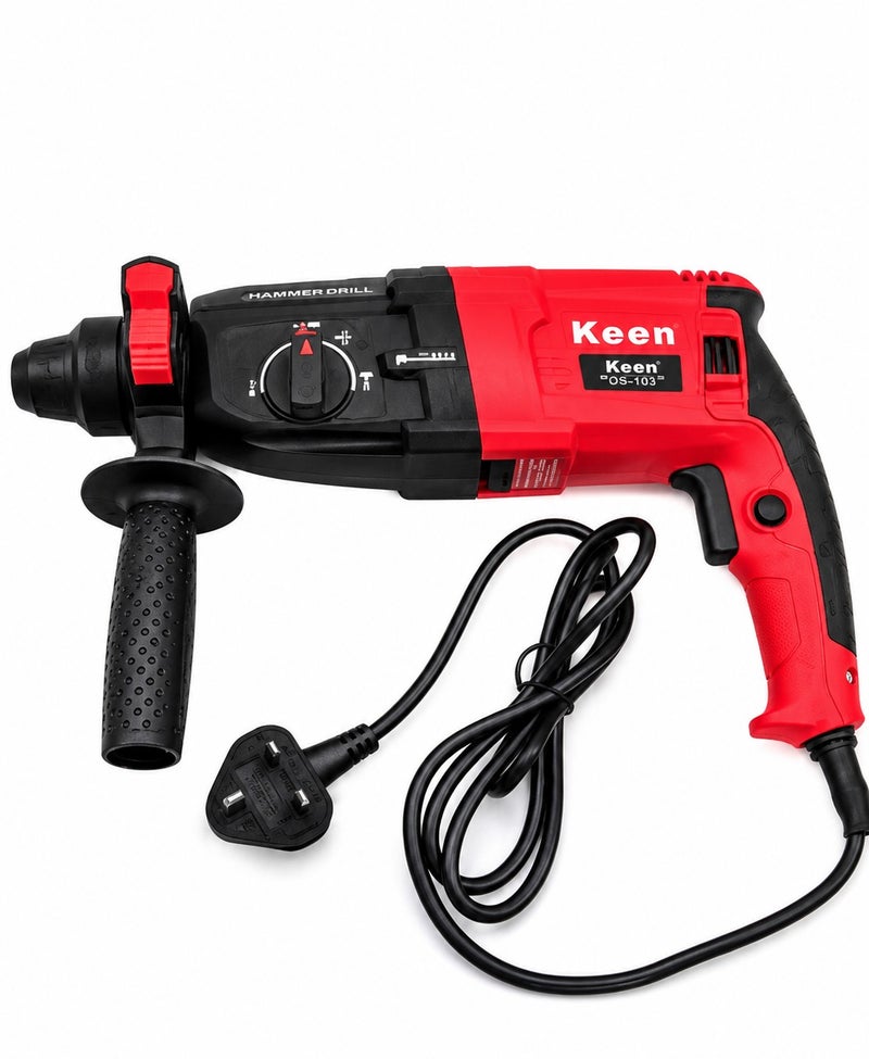 Keen OS-103 950W Rotary Hammer Drill Machine 28mm Electric Hammer Drill for Concrete Wall Masonry Wood Metal Drilling Chiseling Demolition with 9 Accessories. - Image 1
