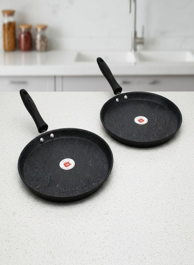 LAZYwindow Nonstick Dosa Tawa | 480 gm | 24.5cm Dia | Ideal for Roti, Dosa & Pancake - Pack of 2 - Image 1
