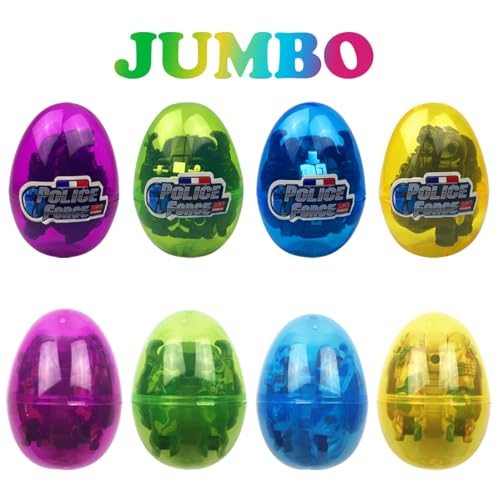 Anditoy 8 Pack Jumbo Police Soldier Deformation Eggs Prefilled Easter Eggs with Toys Inside for Kids Boys Girls Easter Basket Stuffers Gifts Party Favors - Image 5