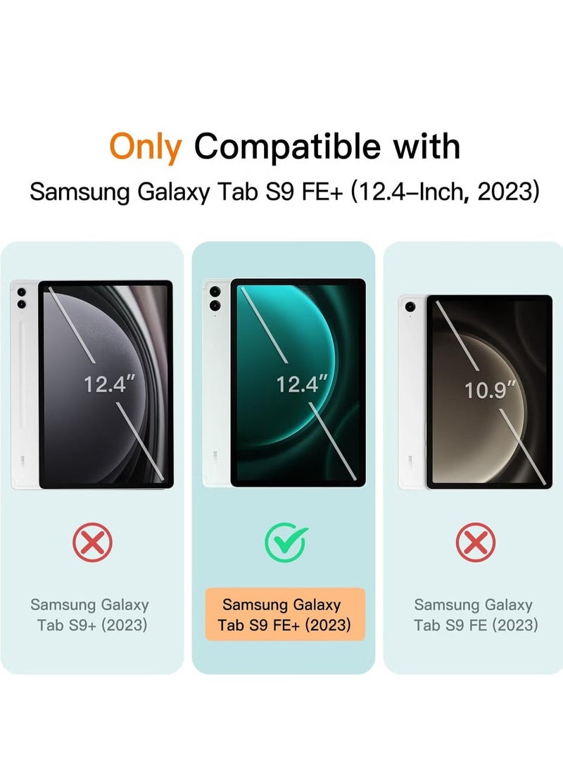 JAJEEK Premium Case for Samsung Galaxy Tab S9 FE+ 12.4-Inch with S Pen Holder, Soft TPU Tri-Fold Stand Protective Tablet Cover, Supports S Pen Charging, Auto Wake Sleep Function, Durable & Stylish Protection for Your Device - Image 2
