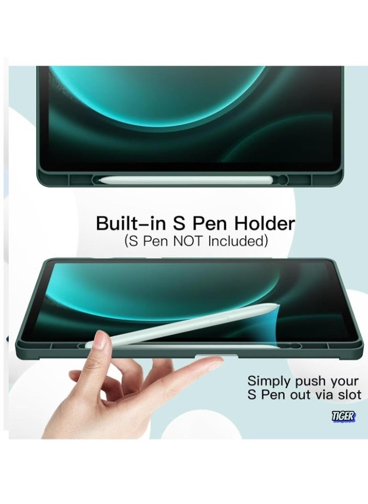 JAJEEK Premium Case for Samsung Galaxy Tab S9 FE+ 12.4-Inch with S Pen Holder, Soft TPU Tri-Fold Stand Protective Tablet Cover, Supports S Pen Charging, Auto Wake Sleep Function, Durable & Stylish Protection for Your Device - Image 3