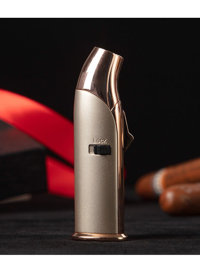 360-degree windproof lighter, cigar lighter, charcoal lighter, adjustable flame, refillable metal lighter (butane not included) - Image 1