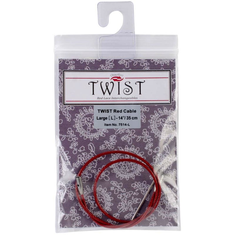 ChiaoGoo Cable 8 inch (20cm) with Key for Twist Red Lace Interchangeable Large Knitting Needle Set 7508-L - Image 4