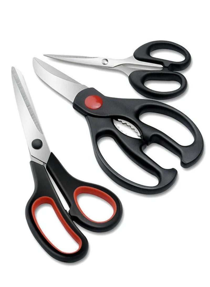 LDQ 3 pcs set Stainless Steel Kitchen Scissors Multifunctional Strong Chicken Bone Scissors Can Clip Walnuts Hand Scissors - Image 1
