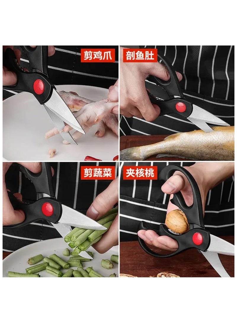 LDQ 3 pcs set Stainless Steel Kitchen Scissors Multifunctional Strong Chicken Bone Scissors Can Clip Walnuts Hand Scissors - Image 4