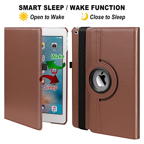 Boxdljh Apple iPad 10.2 Case - Fit for iPad 9th, 8th & 7th Generation - Rotating 360 Degree - Sleep Wake Function - Brown - Image 4