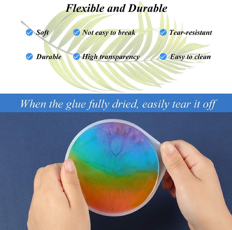 Snoogg مجموعة قوالب السيليكون المستديرة من سنوغ 3 عبوات لصب الراتنج epoxy مع حافة جانبية. - Image 3