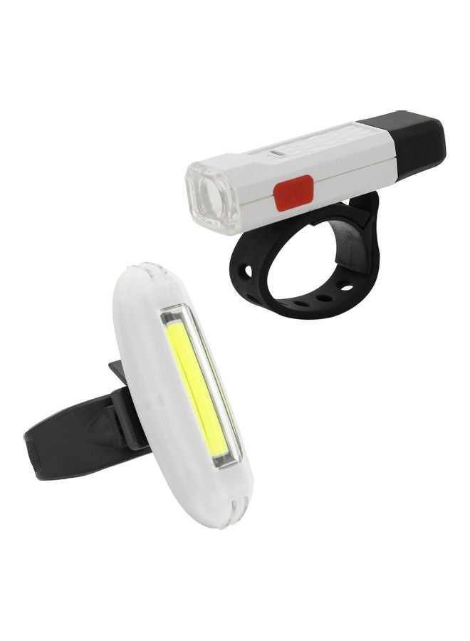 NIBEMINENT 2-Piece USB Rechargeable Bicycle Light 17.50 x 6.00 8.00cm - Image 1