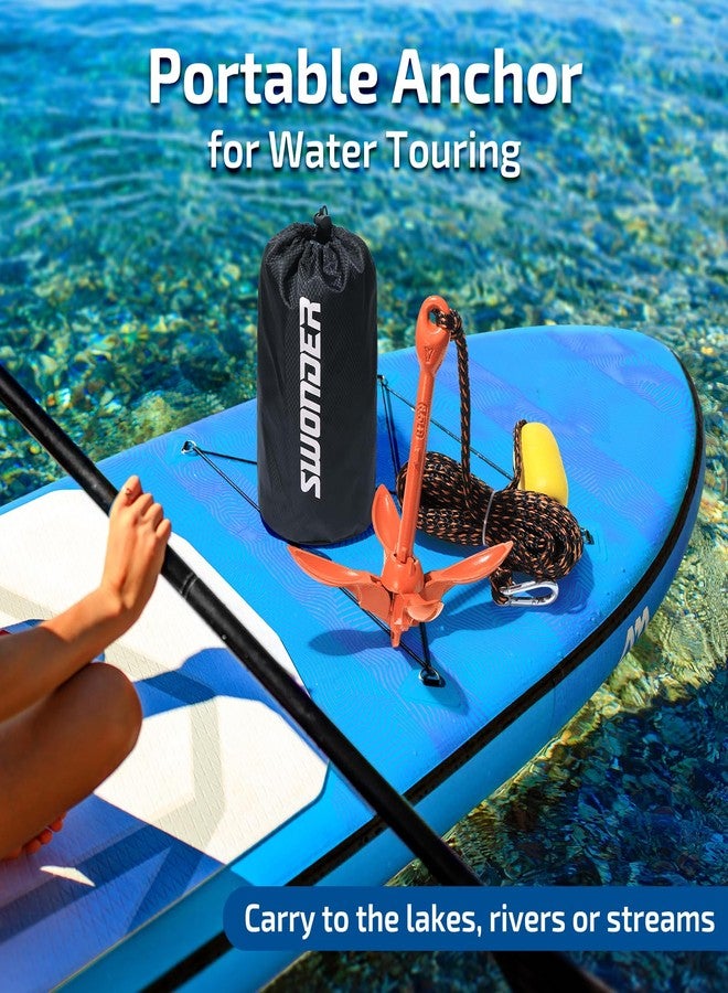 Swonder Kayak Anchor, 3.5lbs Folding Anchor Kit w/Rope & Storage Bag, Complete Accessories Kit for Kayak, Paddle Board, Jet Ski and Small Boats (40ft Tangerine) - Image 5