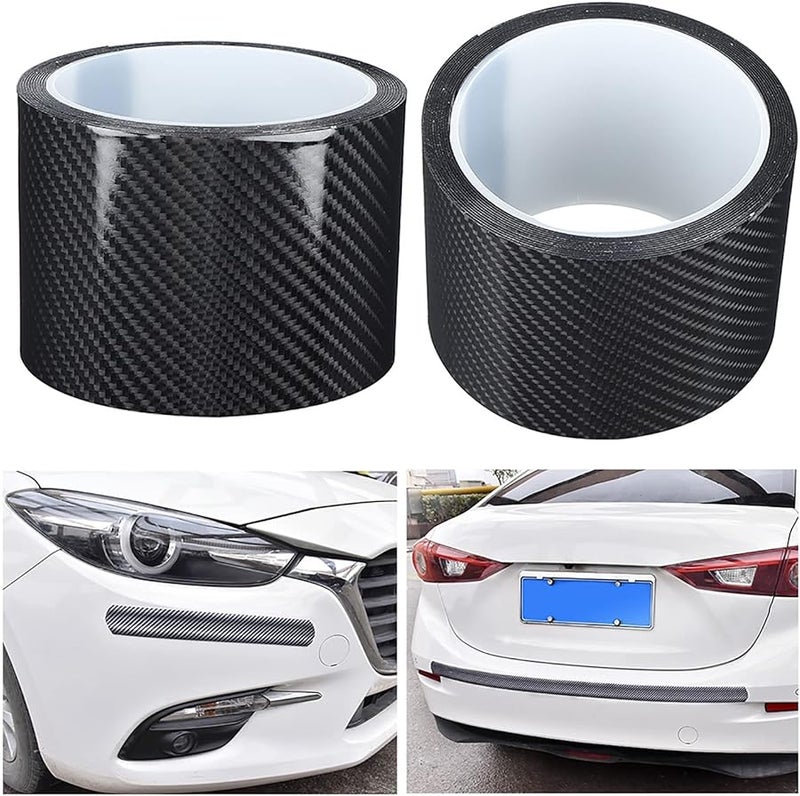 Carbon Fiber Car Door Edge Guard Sticker Size 3 Prevents Scratches Easy Install Black - Image 1