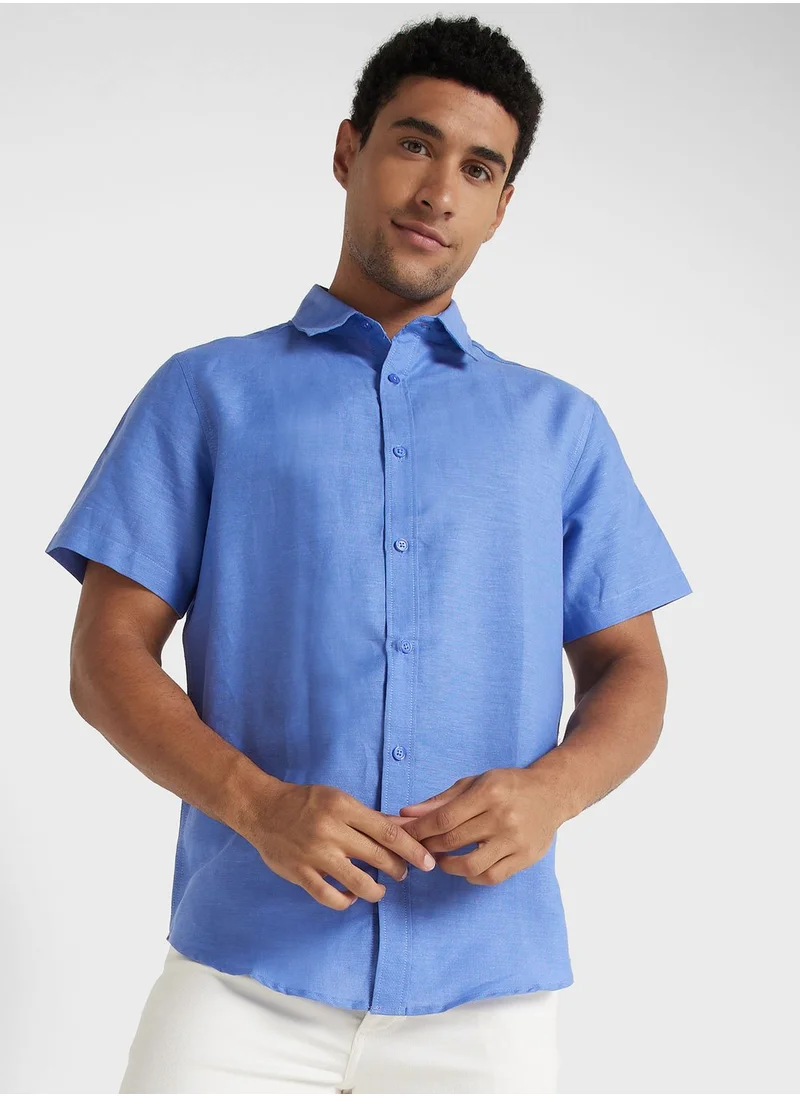 روبرت وود Short Sleeve Linen Shirt