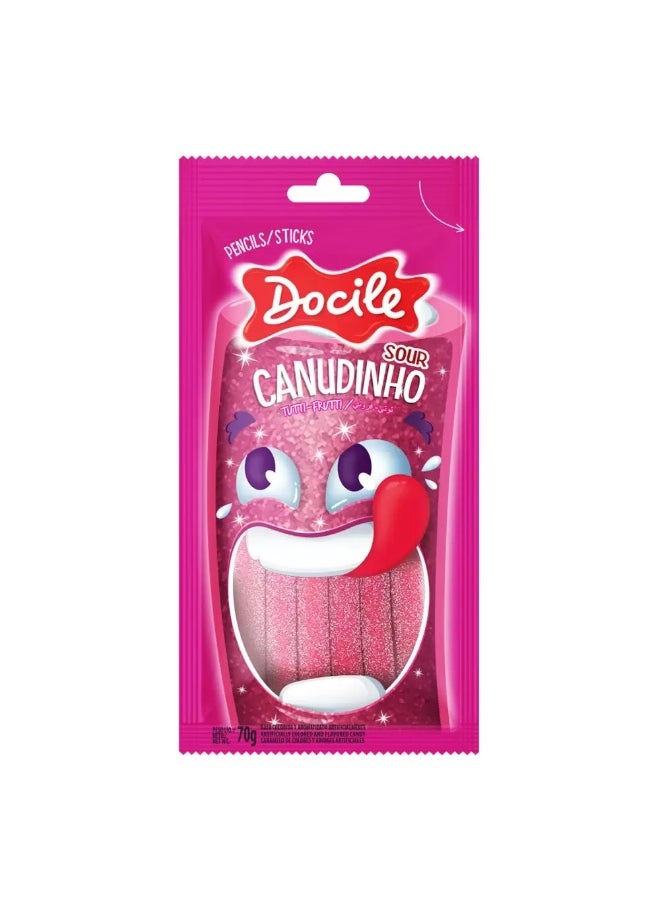Docile - Docile Sour Canudinho Candy Pencil Sticks In Tutti Frutti Flavor- 70gms - Image 1