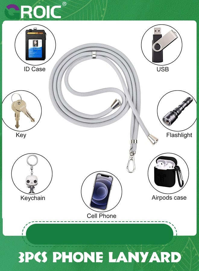 GROIC 3 Set Universal Cell Phone Lanyard, Green Pink Purple Phone Tether Safety Strap Crossbody Lanyard with Adjustable Nylon Neck Strap,Compatible with Every Smartphones - Image 5