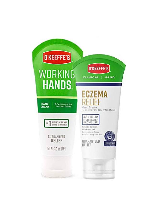 O'Keeffe's Working Hands Hand Cream 3 Ounce Tube And Eczema Relief Hand Cream 2 Ounce Tube - Image 2