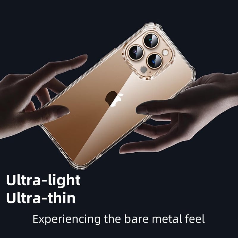 ARMOR Clear Case for iPhone 16 Pro Anti-Burst Ultra Clear Anti-Scratch Shockproof Cover, Hard PC Back + Soft TPU Bumper with Airbag Protection - Image 5