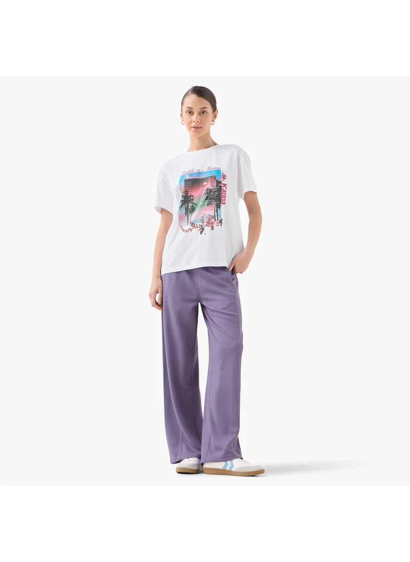 كابا Kappa Graphic Print T-shirt with Crew Neck