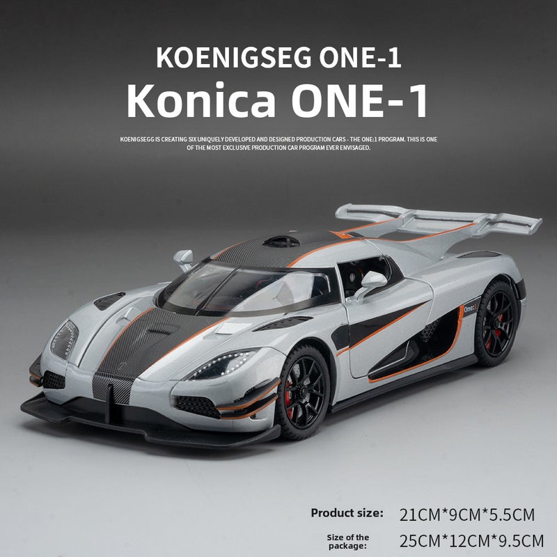 1:24 Scale Alloy Koenigsegg Model Toy Car Silver 