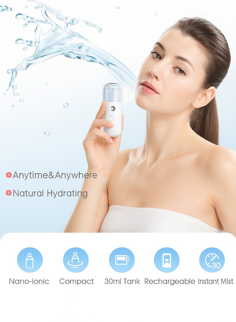 Earss Facial Mist Sprayer Container – 30ml Portable Face Steamer for Moisturizing & Hydration – USB Rechargeable Atomization Device for Skin Refreshing, Face Care, Travel & Home Use - Image 2