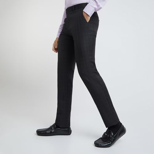 Raymond Men's Solid Pattern Slim Fit Polyester Blend Flat Front Formal Trouser (Size: 38)-RMTS05265-K8 Black - Image 3