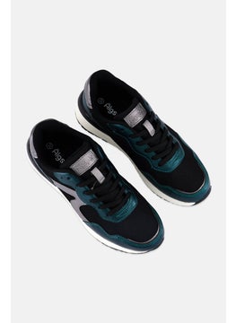 Algspar Women Textile Upper Lace Up Casual Shoes, Black  - Image 4