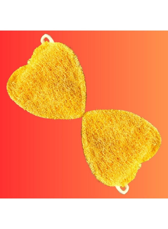 Dinya™ - Buy Heart Natural Sun Dried Loofah Bath Sponge I For Men, Women & Kids I Biodegradable and Eco-Friendly (2 Count) - Image 1