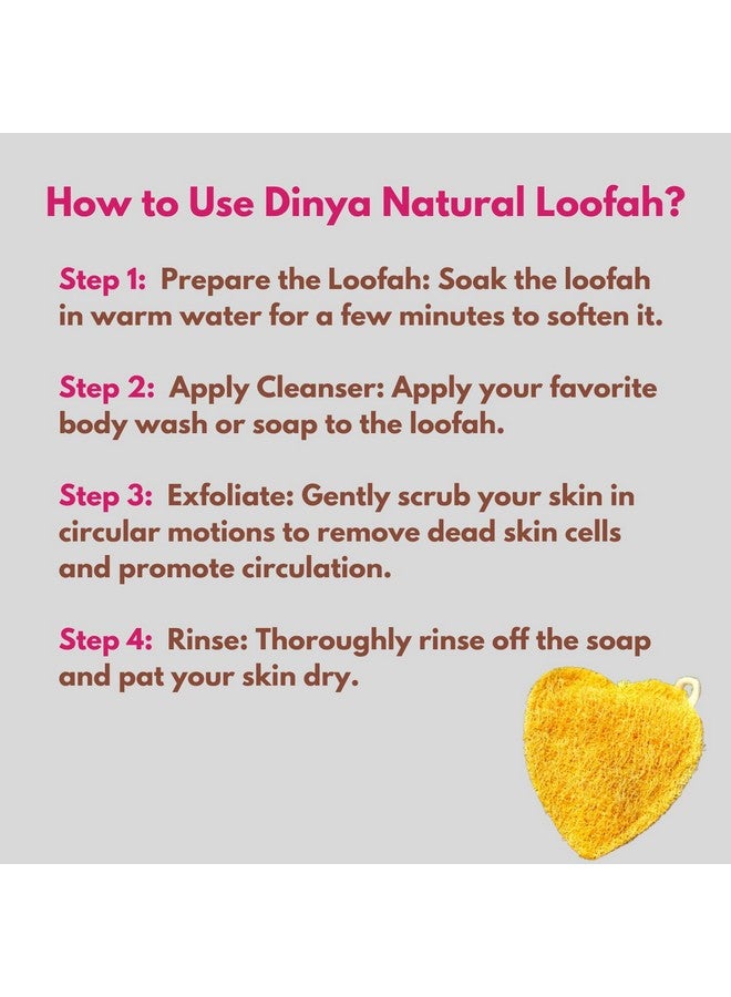 Dinya™ - Buy Heart Natural Sun Dried Loofah Bath Sponge I For Men, Women & Kids I Biodegradable and Eco-Friendly (2 Count) - Image 5