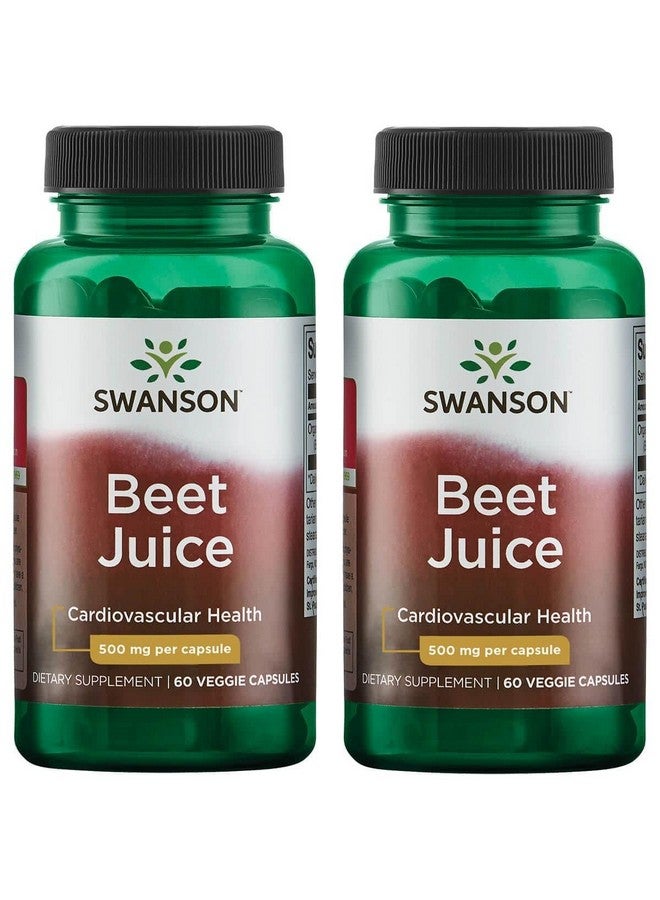 Swanson Made with Organic Beet Juice Freeze Dried 500 Milligrams 60 Veg Capsules (2 Pack) - Image 1