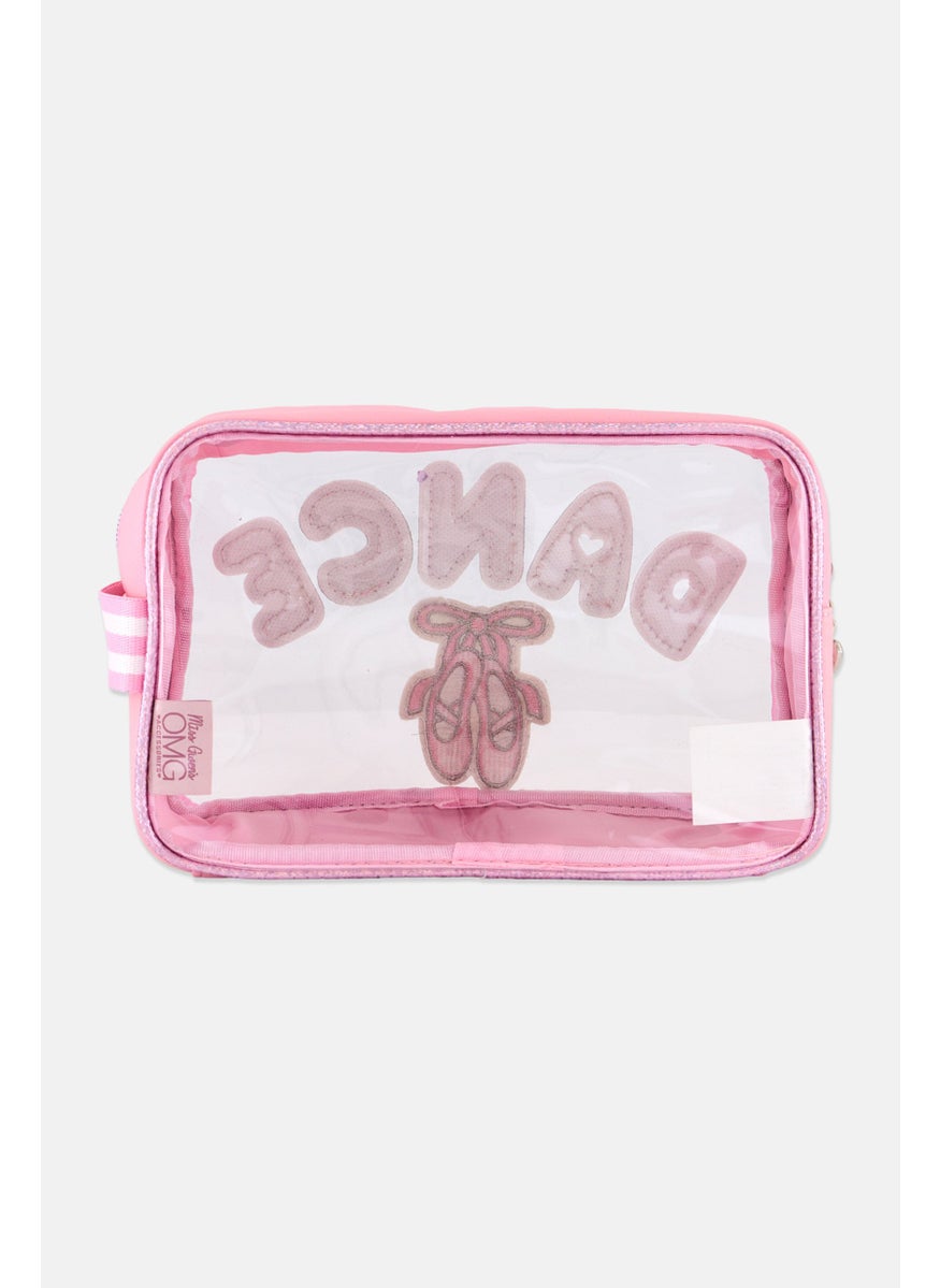 OMG Accessories Kids Girl Glittered Pouch Bag 26 L x 15 H x 11 W cm, Pink  - Image 2