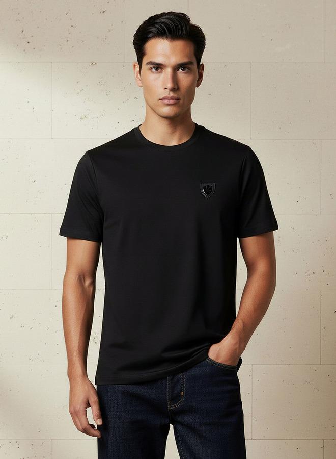 Emperor Men Regular Fit Crew Neck Short Sleeve Badge Accent T-shirt - Image 1