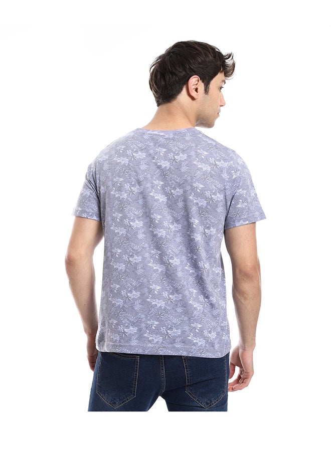 Andora Round Neck Basic T-shirt Casual Look _Grey - Image 3