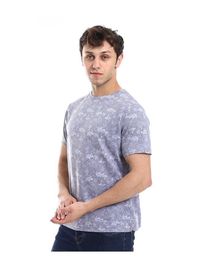 Andora Round Neck Basic T-shirt Casual Look _Grey - Image 5