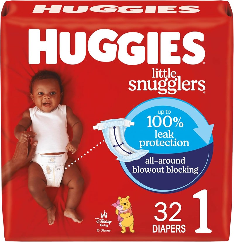 HUGGIES حفاضات هاجيز ليتل سنجلرز مقاس 1 - 32 قطعة - Image 1