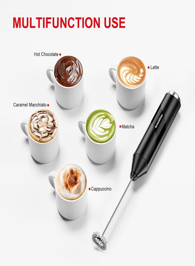 Bonsenkitchen Electric Milk Frother Handheld, Portable Whisk Milk Foam Maker, Battery Operated Drink Hand Mixer for Coffee, Matcha, Electric Stirrer Coffee Mixer Wand - Image 4