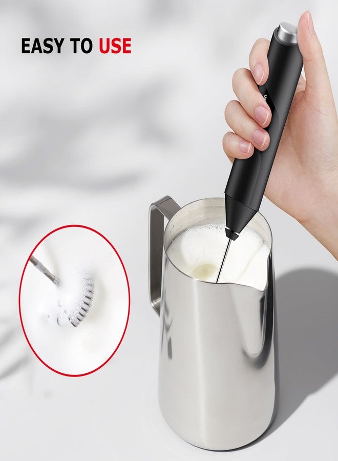 Bonsenkitchen Electric Milk Frother Handheld, Portable Whisk Milk Foam Maker, Battery Operated Drink Hand Mixer for Coffee, Matcha, Electric Stirrer Coffee Mixer Wand - Image 2
