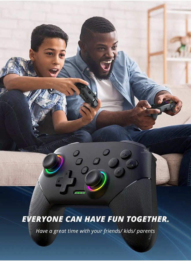 DATA FROG - S80 Wireless Controller Game Controller, With Adjustable RGB Lighting and Vibration Adjustment Multi-Device Compatibility, For Switch OLED/Lite Console Pro Gamepad Windows PC, iPhone, Android Bluetooth 5.0 Wireless Gamepad - Image 1