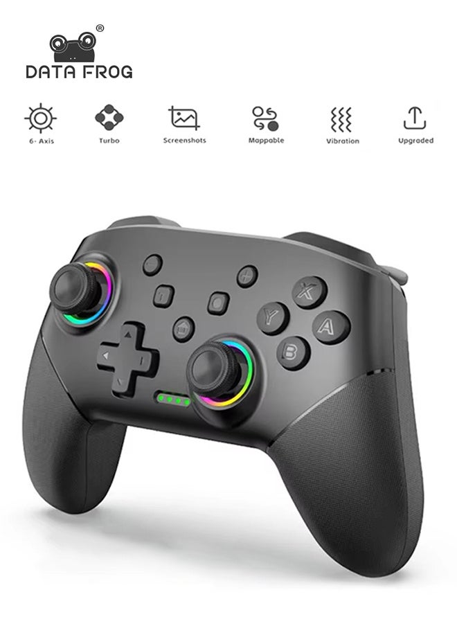 DATA FROG - S80 Wireless Controller Game Controller, With Adjustable RGB Lighting and Vibration Adjustment Multi-Device Compatibility, For Switch OLED/Lite Console Pro Gamepad Windows PC, iPhone, Android Bluetooth 5.0 Wireless Gamepad - Image 1