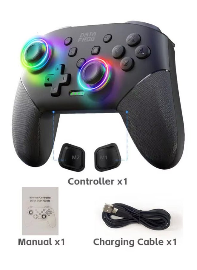 DATA FROG - S80 Wireless Controller Game Controller, With Adjustable RGB Lighting and Vibration Adjustment Multi-Device Compatibility, For Switch OLED/Lite Console Pro Gamepad Windows PC, iPhone, Android Bluetooth 5.0 Wireless Gamepad - Image 1