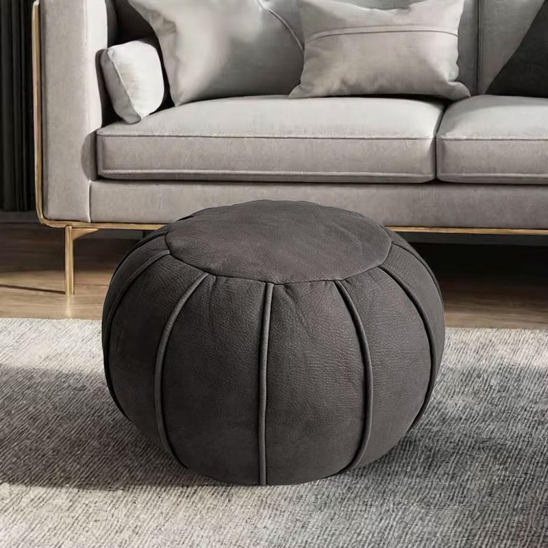 Louis Donné غطاء بوف غير محشو من داير قماش صديق للبيئة بوف أريكة كرسي أرضي دائري مسند قدم مقعد إضافي بوفات لغرفة المعيشة ديكور منزلي هدية تدفئة منزلية بني داكن