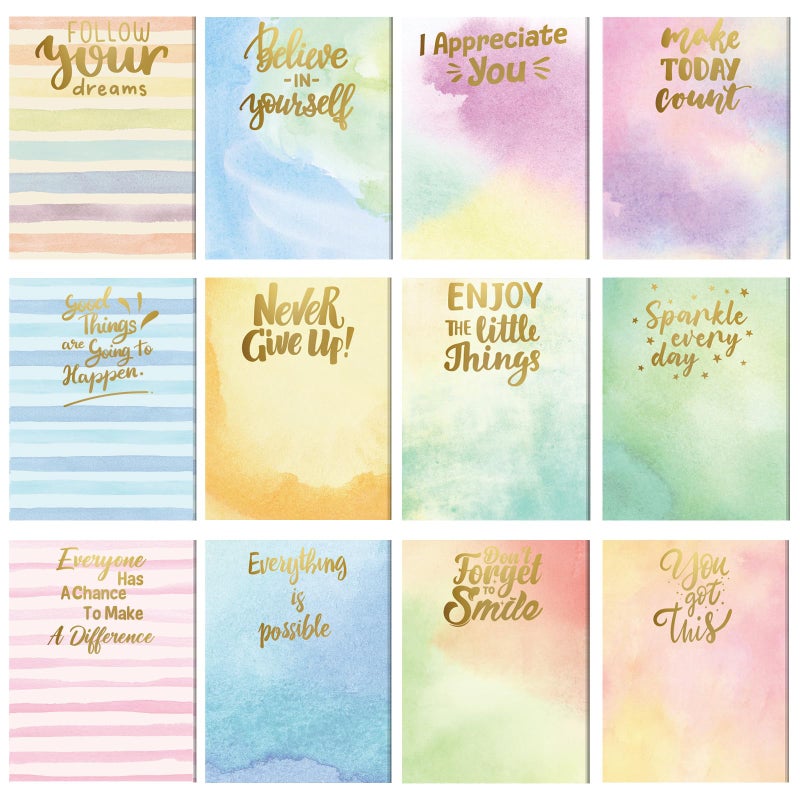 Chinco 12 Pieces Appreciation Sticky Notes 3 x 4 Inch Fun Motivational Inspirational Positive Modern Cute Encouragement to Do List Notepad for Shopping List Study Planner 30 Sheets Each(Dreamy Style) - Image 1