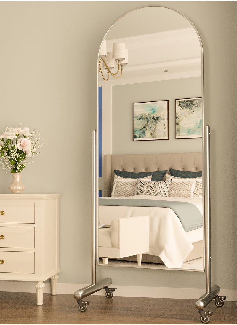 Taimi Full Length Mirror with Swivel Wheels - Freestanding Floor Mirror with Steel Stand, Full Body Mirror for Bedroom, Living Room or Dressing Room - 176x70cm  - Image 2