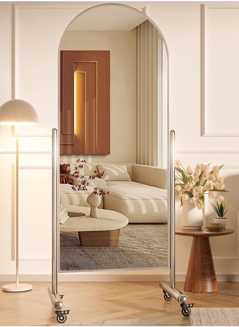 Taimi Full Length Mirror with Swivel Wheels - Freestanding Floor Mirror with Steel Stand, Full Body Mirror for Bedroom, Living Room or Dressing Room - 176x70cm  - Image 1