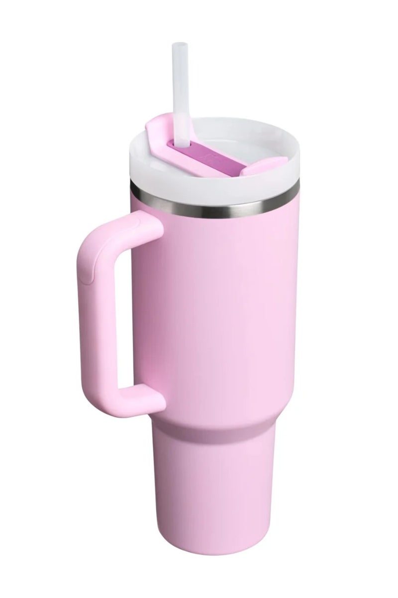 Stanley Quencher H2.0 FlowState Tumbler 40oz – Cherry Blossom Pink | Stainless Steel Vacuum Insulated Travel Mug with Handle, Reusable Straw & Leak-Resistant Lid - Image 2