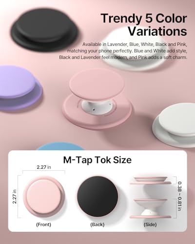 Sinjimoru for MagSafe Phone Grip, Soft Silicone Magnetic Finger Grip for iPhone 17/16/15/14/13, Comfortable One-Touch Holding, M-Tap Tok Pink - Image 4