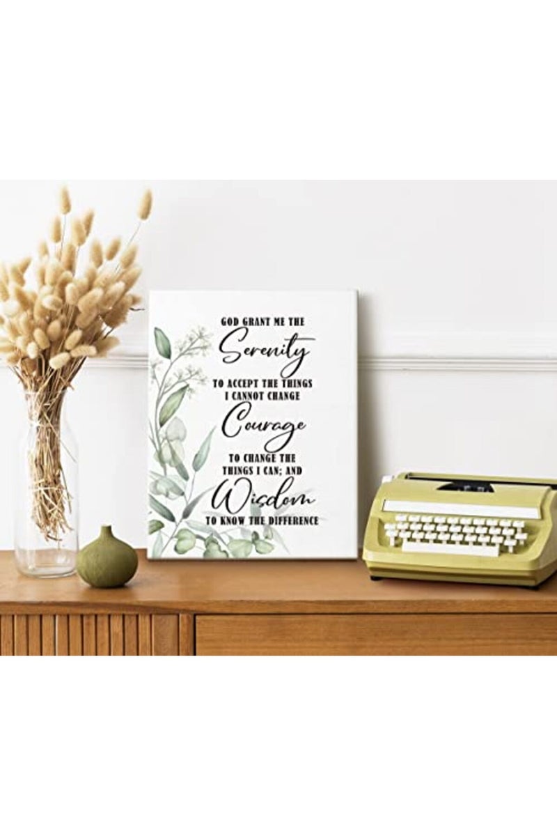 WKYAER Serenity Prayer Sign Canvas Wall Art Decor, Canvas Prints Poster Christian Wall Art for Living Room Bedroom Home Decor, God Grant Me The Serenity Wall Decor Framed, Gift for Christian Size 12x15 - Image 2