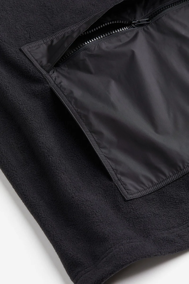 H&M Zip Neck Pocket Detail Top